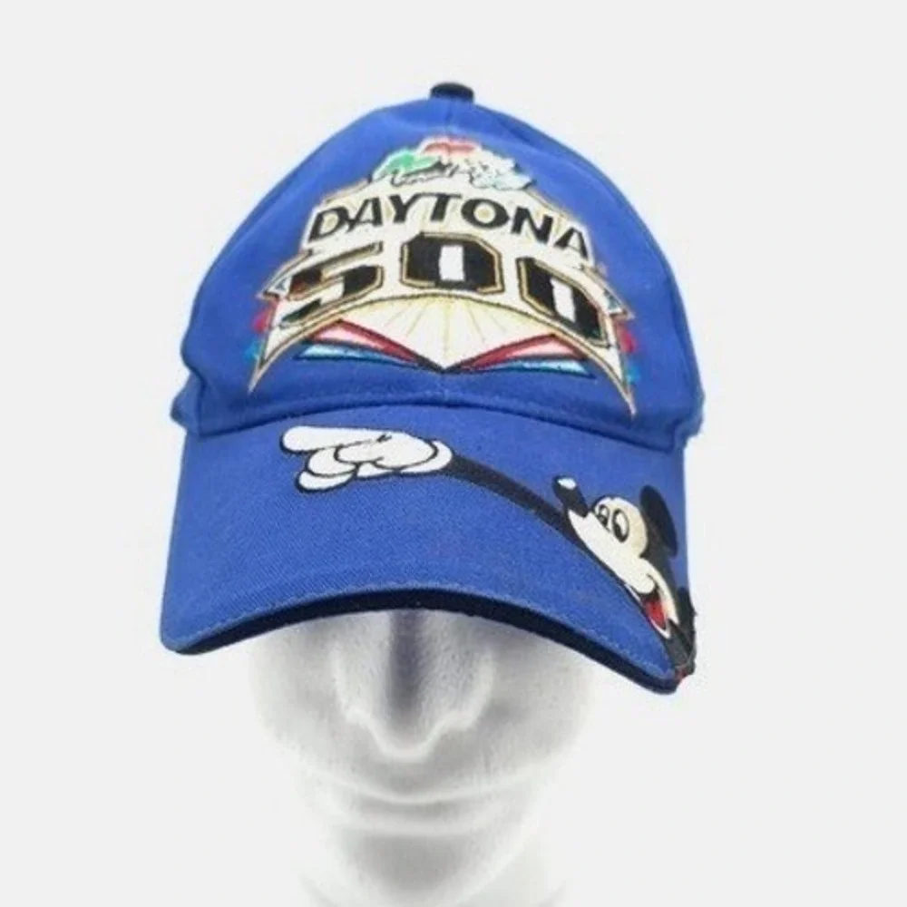 Vintage Disney Daytona 500 NASCAR 2004 Youth Baseball Cap Blue Mickey Mouse